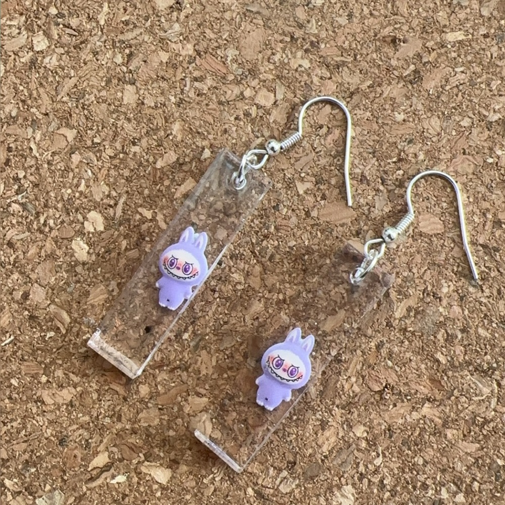Cute Purple Character Earrings